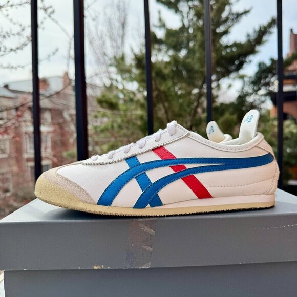 Onitsuka Tiger Mexico 66 Sneaker Shoe Blue Red White Womens 7.5 - Picture 7 of 10